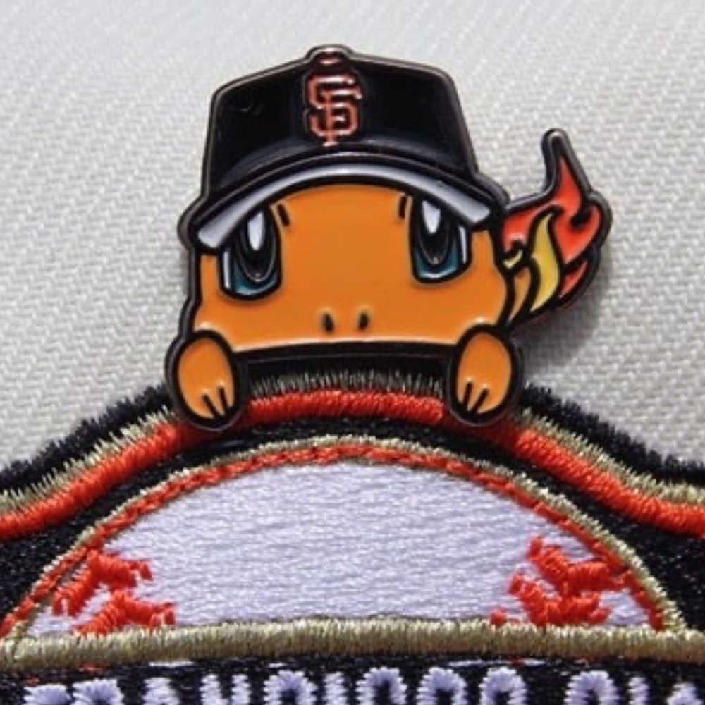Charmander x SF Giants Enamel Pin Peeker Bayfitteds Pokémon San Francisco